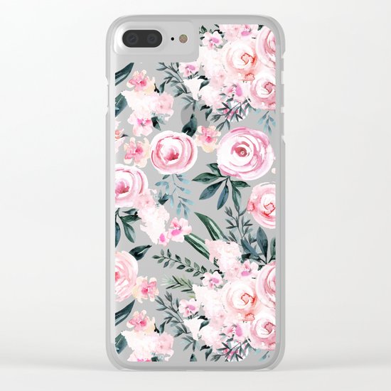 Watercolor Rose Clear iPhone Case