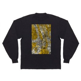 Las Vegas City Map - Yellow Collage Long Sleeve T-shirt