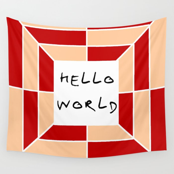 hello world 3 Wall Tapestry