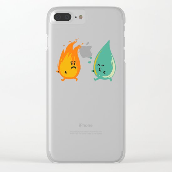 Impossible Love (fire and water kiss) Clear iPhone Case