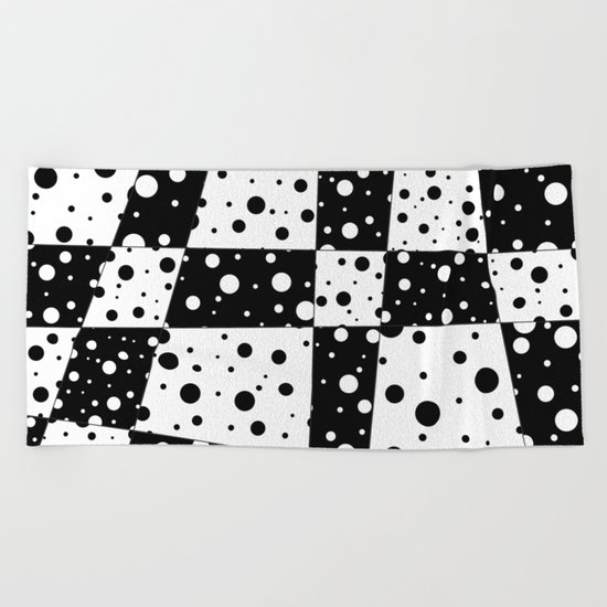 Holes In Black And White Beach Towel