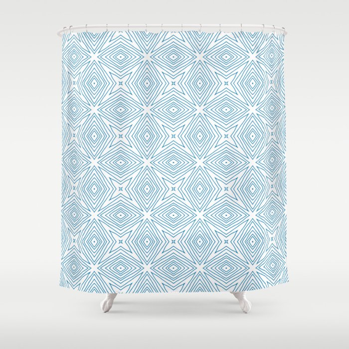 Blue Grid Shower Curtain