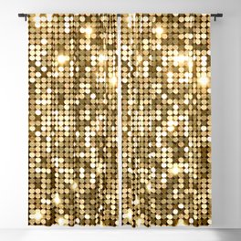 Golden Metallic Glitter Sequins Blackout Curtain