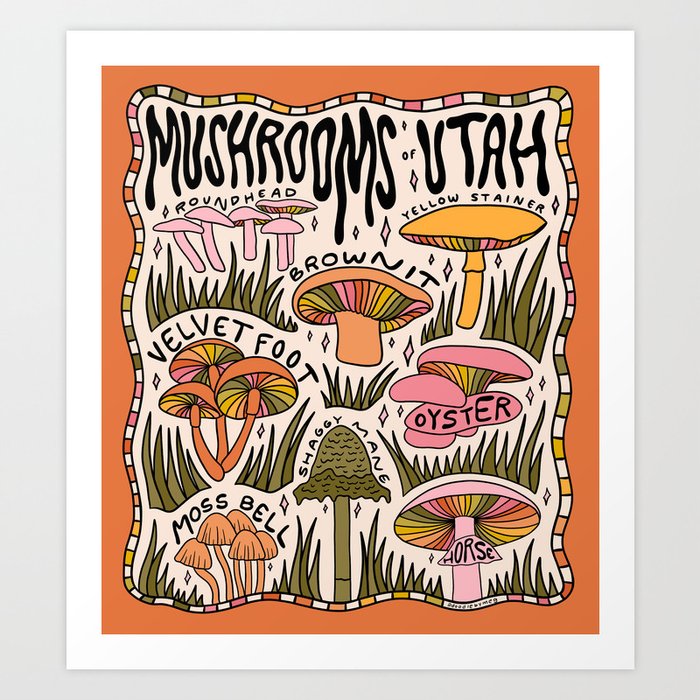 Mushrooms of Utah Art Print
