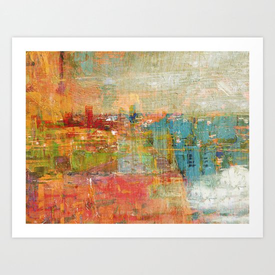 City By The Lake Art Print