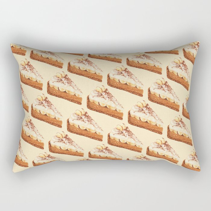 Banoffee Pie Pattern - Cream Rectangular Pillow