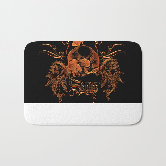 Skull with crow Bath Mat