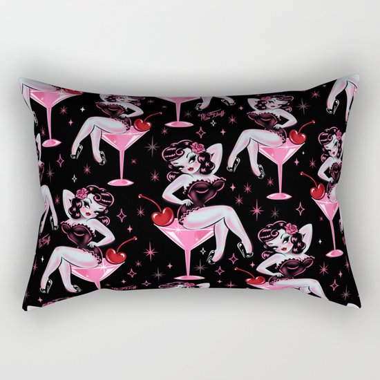 Cherry Martini Girl Rectangular Pillow