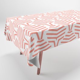 Festive Pink and White Geometric Stripe Pattern Pairs DE 2022 Popular Color Adobe Avenue DE5137 Tablecloth