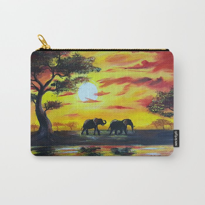 Elephant Silhouette Carry-All Pouch