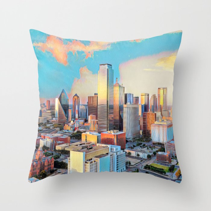 Dallas Skyline Texas Throw Pillow