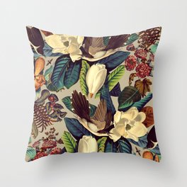 FLORAL AND BIRDS XXI-II Throw Pillow