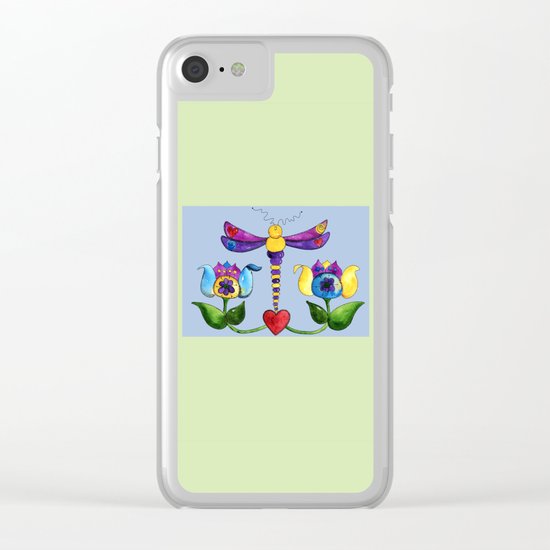 Dragonfly Love Clear iPhone Case