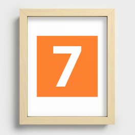 Number 7 (White & Orange) Recessed Framed Print