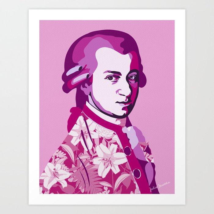 Hot Pink Mozart  Art Print