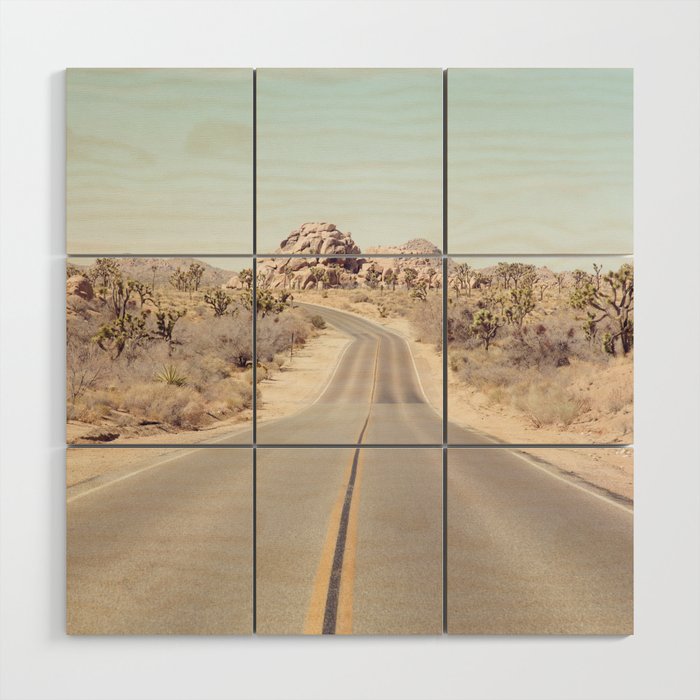 Joshua Tree Desert Road - Landscape Photography Wood Wall Art