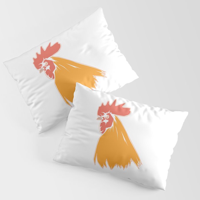 Rooster Cock Head Feather Chicken Bird Gift Pillow Sham