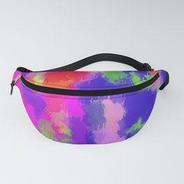 pink purple blue green and orange painting texture background Fanny Pack