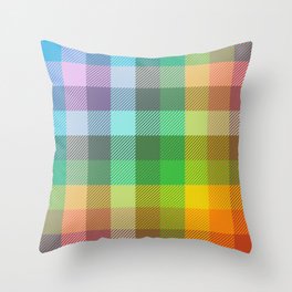 Colorful Plaid Pattern Throw Pillow