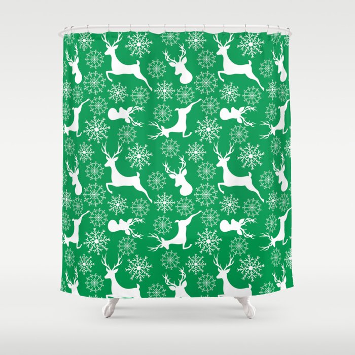 Green Life Pattern Shower Curtain