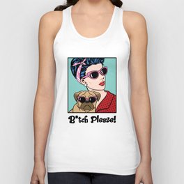 Bitch Please Comic Girl and Pug Pop Art Tank Top