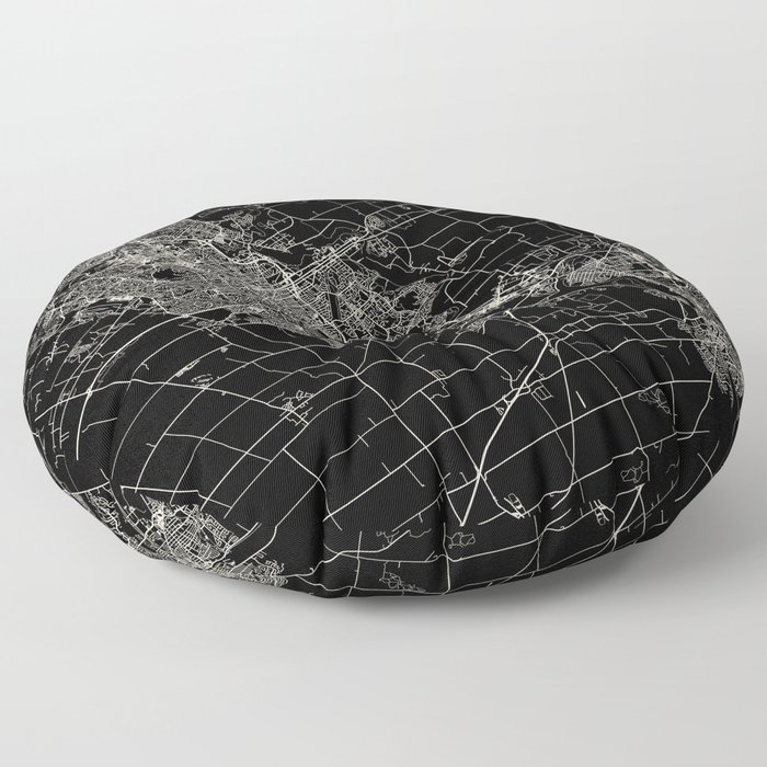 Kitchener, Canada City Map Illustration Floor Pillow