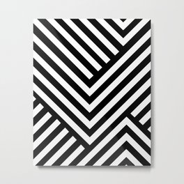 Black and White Stripes Metal Print