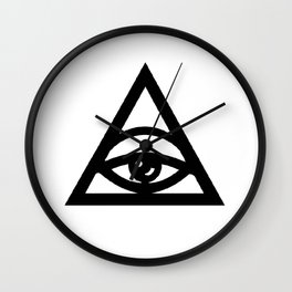 Tired illuminati eye pyramid Wall Clock