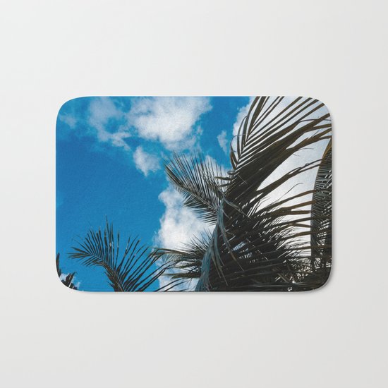 Sky behind the trees Bath Mat