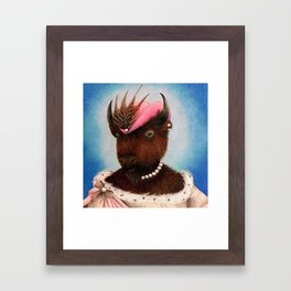 Lady Bison Framed Art Print