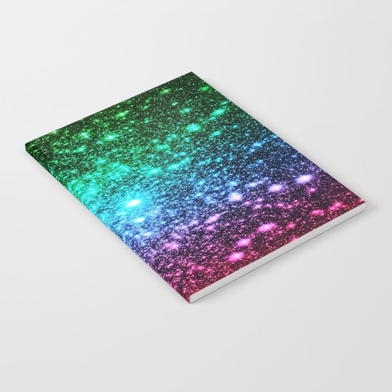 glitter Cool Tone Ombre (green blue purple pink) Notebook