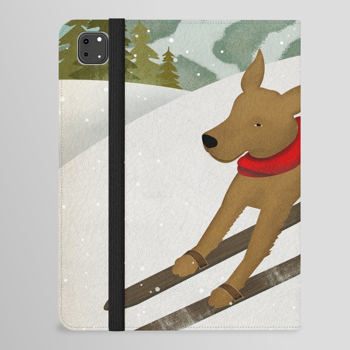 Brown Dog Chocolate Lab Ski iPad Folio Case