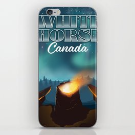 White Horse Canada travel poster iPhone Skin