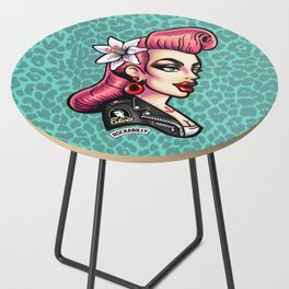 Pink hair Rockabilly Girl Side Table