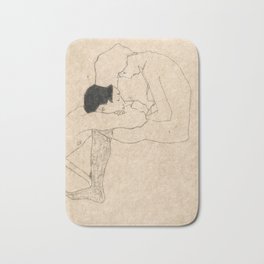 Egon Schiele "Lovers" Bath Mat | Drawing, Expressionism, Egonschiele, Valentines, Valentine, Lovers, Love, Schiele 