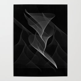 Black and White Flux #minimalist #homedecor #generativeart Poster