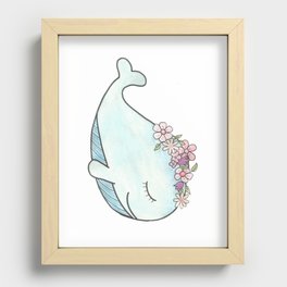 Sweet whale Recessed Framed Print