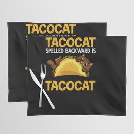 Tacocat Spelled Backwards Taco Cat Kitten Placemat