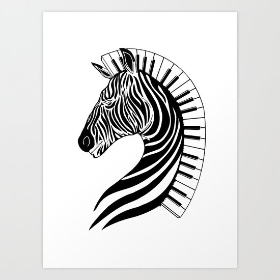 Zebra Clef Art Print