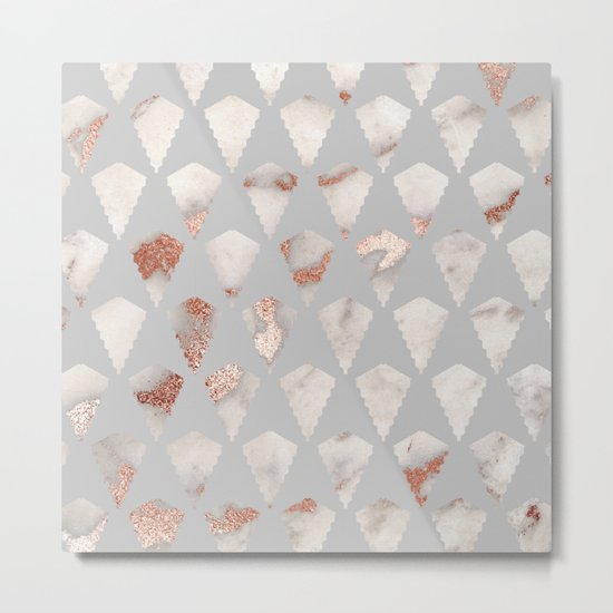 Rose gold marble pattern Metal Print