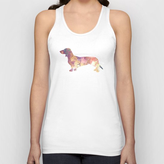 Dachshund hunt art print Unisex Tank Top