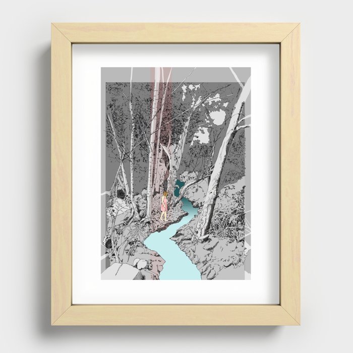 Crossing River Recessed Framed Print