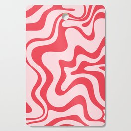Retro Liquid Swirl Abstract Pattern Cherry Pink Cutting Board