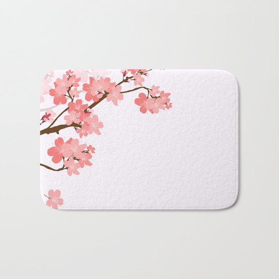 Blooming cherry tree Bath Mat