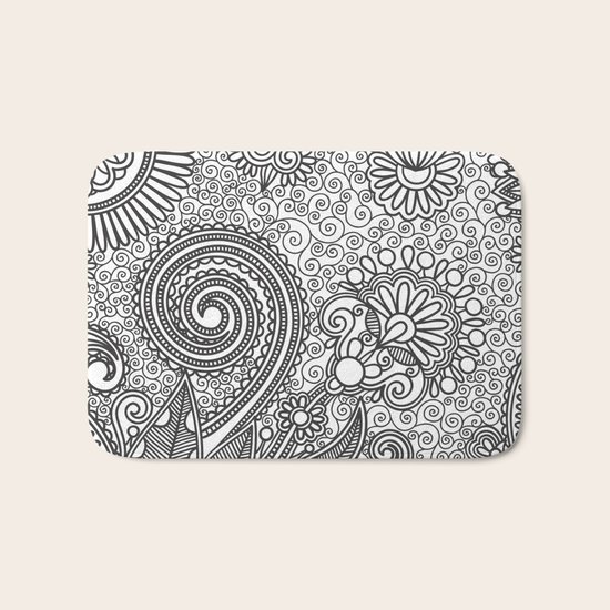 Floral B&W Bath Mat