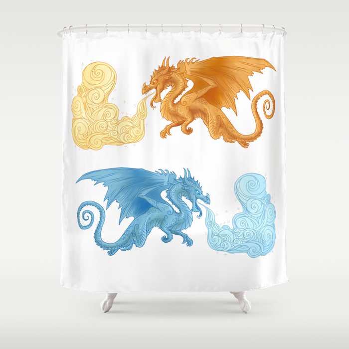 Ice dragon Shower Curtain