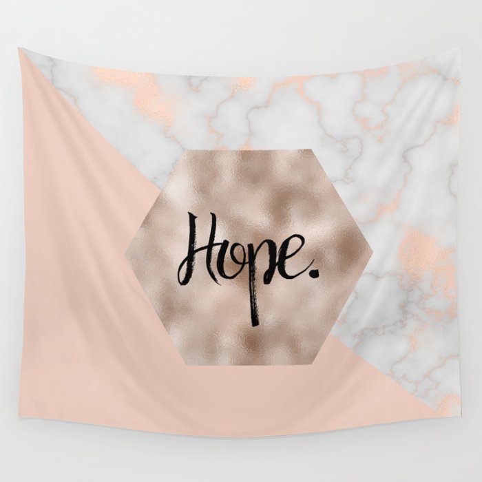 Rose gold layers - hope Wall Tapestry