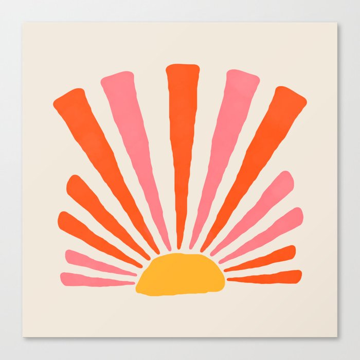 Society6 ケース Prismatic Palm by Christine Aka Stine1 Funky cute retro style sun | orange pink yellow | Art Print