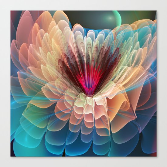 Moon Flower, artistic fractal art Canvas Print
