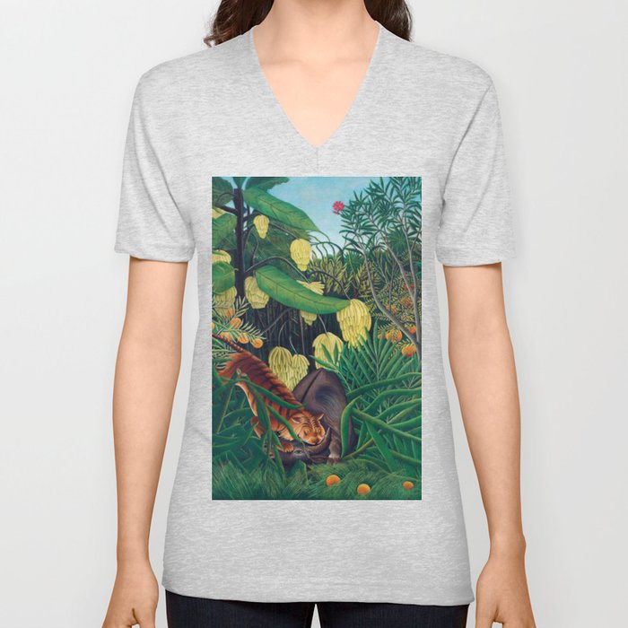 Exotic Tropical, Botanical, Rousseau, Artprints V Neck T Shirt